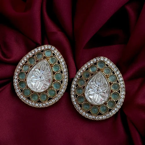 Annie Premium Moissanite Dupe Studs - Mint