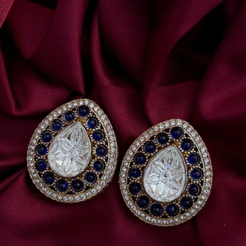 Annie Premium Moissanite Dupe Studs - Blue