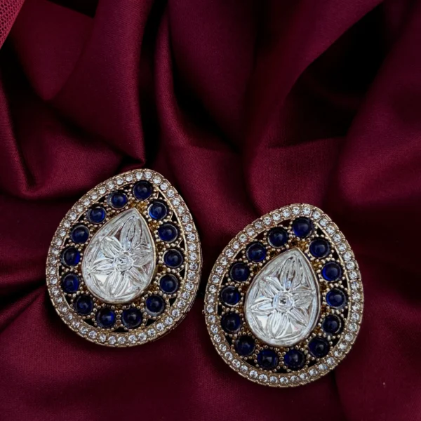 Annie Premium Moissanite Dupe Studs - Blue