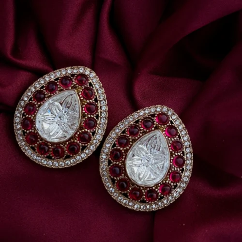 Annie Premium Moissanite Dupe Studs - Hot Pink