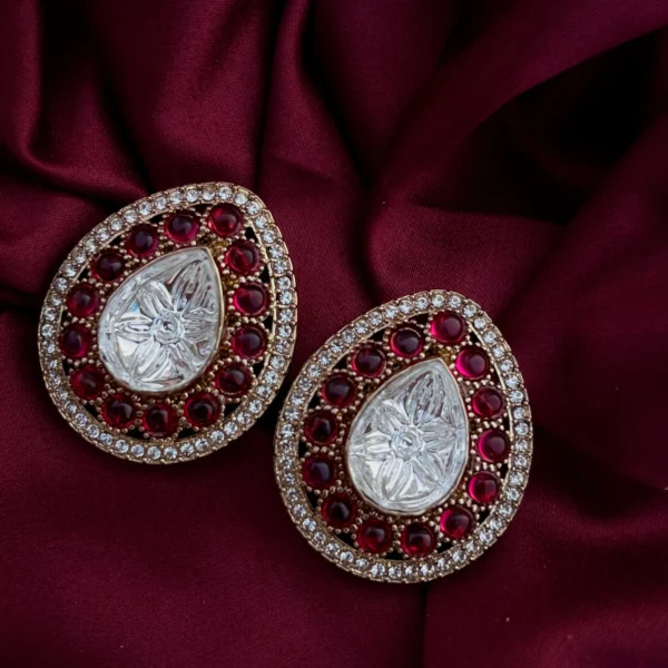 Annie Premium Moissanite Dupe Studs - Hot Pink