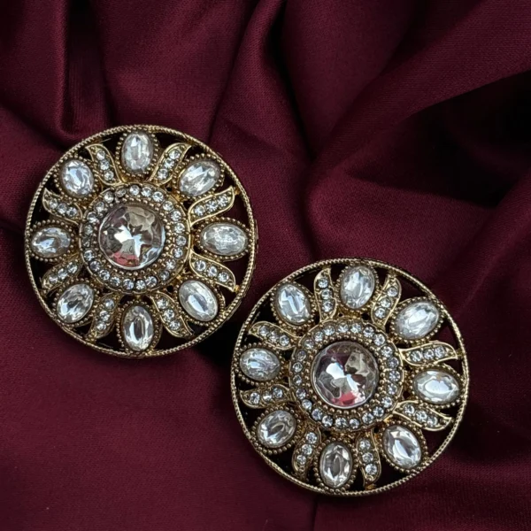 Elma Polki Dupe Ethnic Studs - White