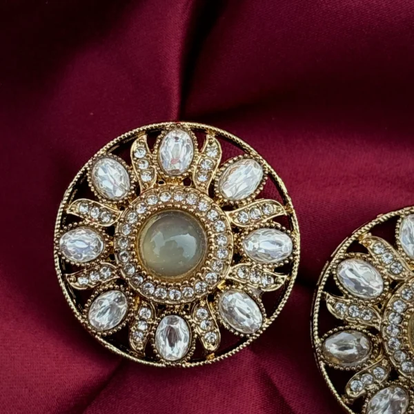 Elma Polki Dupe Ethnic Studs - Ash