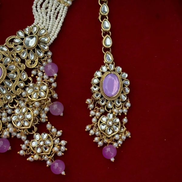 Sanvi  Polki Dupe Kundan Choker Set - Lavender