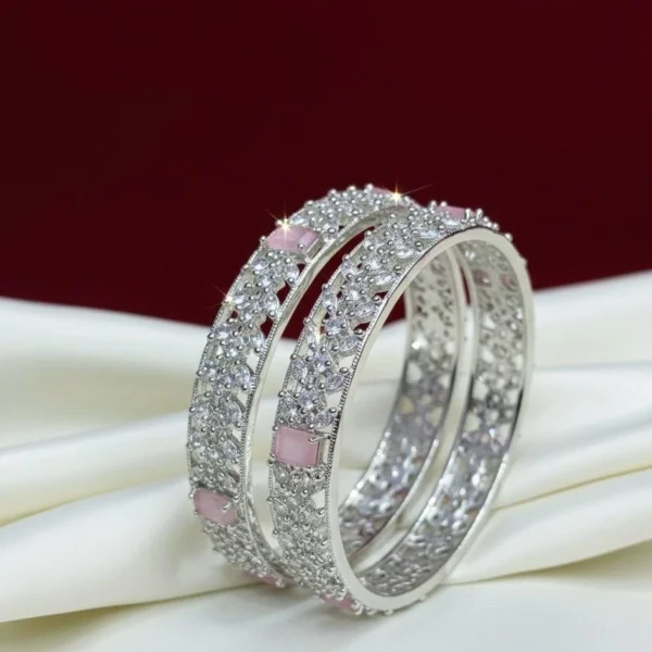 Jenny American Diamond Bangle - Pink