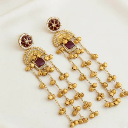 IMG-20251201-WA0025 Sadhna Premiun Kashmiri With Monalisa Stone and Pachi Kundan - Mahroon