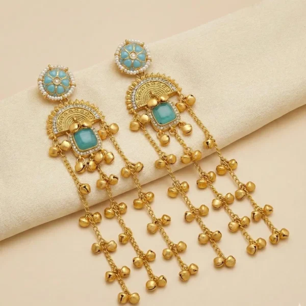 Sadhna Premiun Kashmiri With Monalisa Stone and Pachi Kundan - Blue