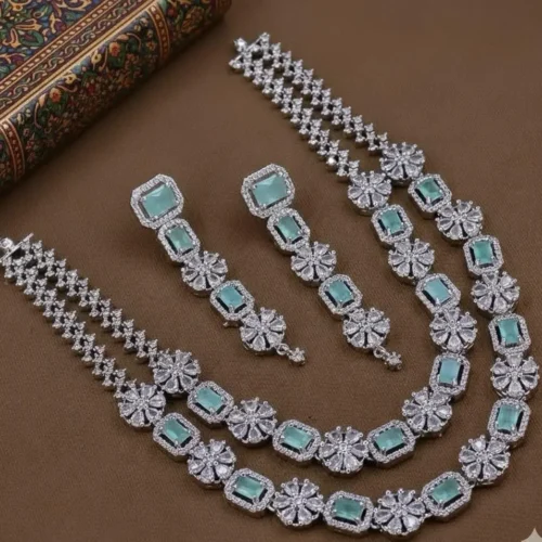 Humaira Premium American Diamond 2 Layer - Mint