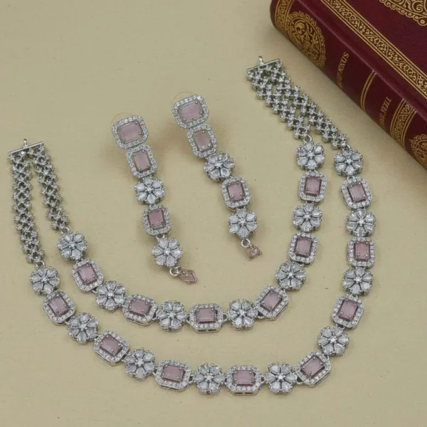 Humaira Premium American Diamond 2 Layer - Pink