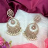 Rida Designer Reverse AD Earring - Golden