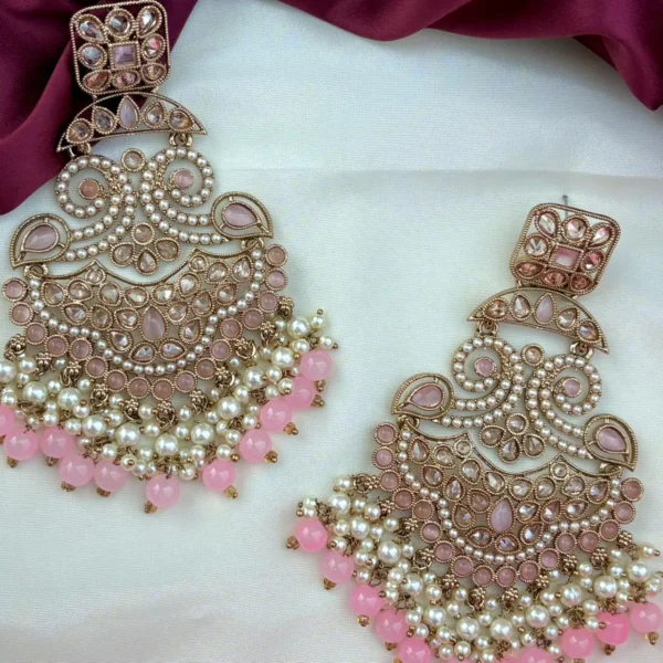 IMG-20251202-WA0055 Zahira Premium Reverse American Diamond Earring - Pink