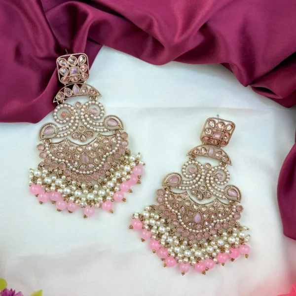 IMG-20251202-WA0056 Zahira Premium Reverse American Diamond Earring - Pink