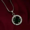 Sia Premium American Diamond Pendent - Green