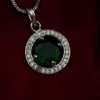 Sia Premium American Diamond Pendent - Green