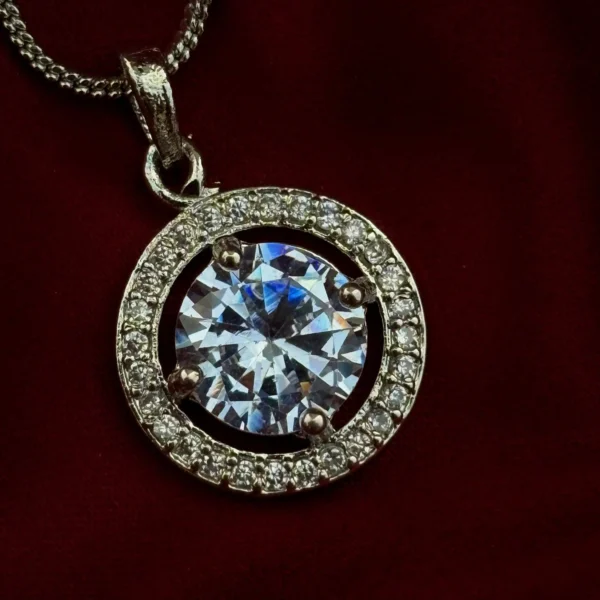 Sia Premium American Diamond Pendent - White