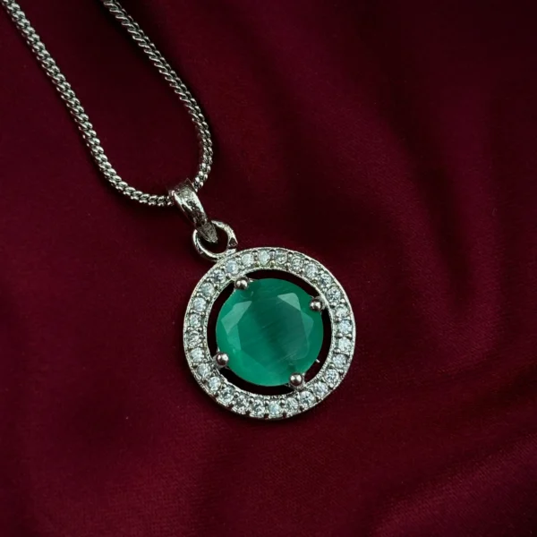 Sia Premium American Diamond Pendent - Mint