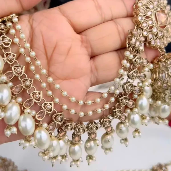 Maha Premium Reverse American Diamond Jhumka Set