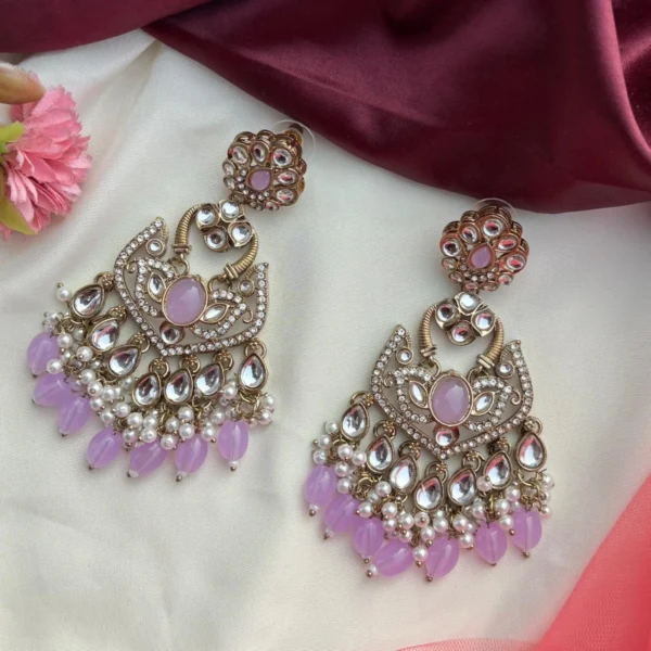 Lavya Premium Pakistani Ethnic Earing - Lavender