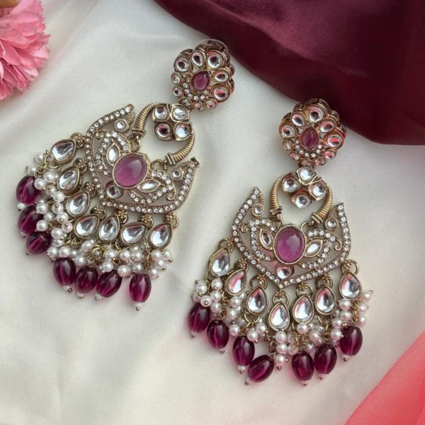 Lavya Premium Pakistani Ethnic Earing - Purple