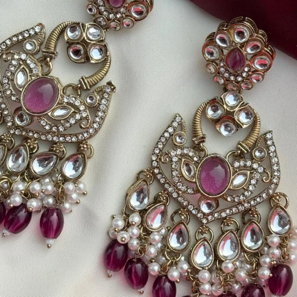 Lavya Premium Pakistani Ethnic Earing - Purple