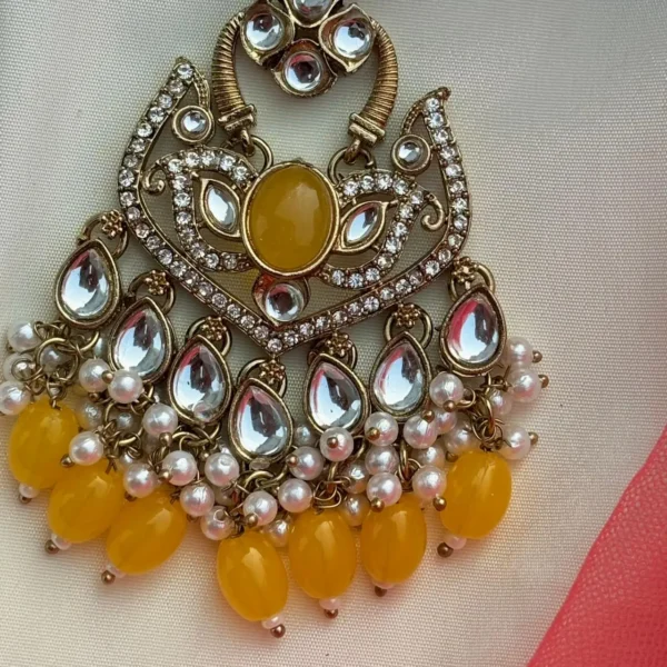 Lavya Premium Pakistani Ethnic Earing - Yellow