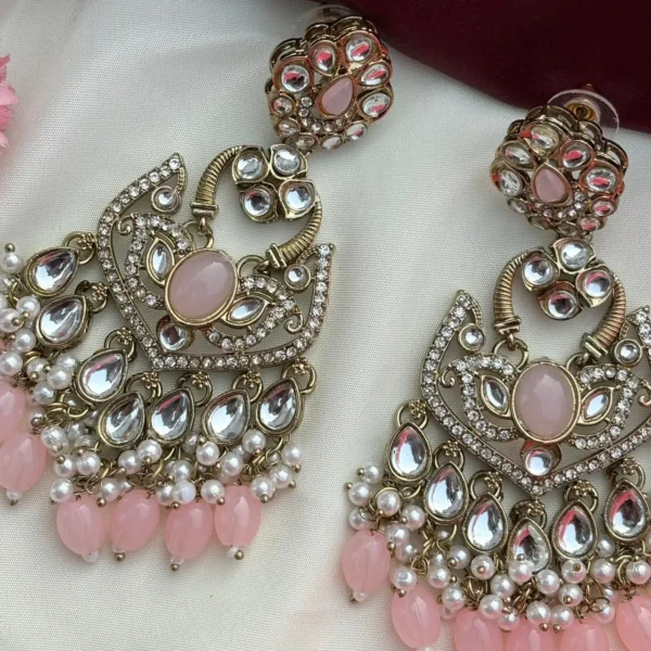 Lavya Premium Pakistani Ethnic Earing - Pink