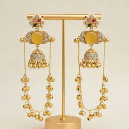 Pranavi Premiun Kashmiri With Monalisa Stone and Pachi Kundan - Multi