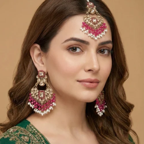 Jaspreet Premium Reverse AD Set - Hot Pink