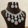 Rose Premium American Diamond Set - Pastel