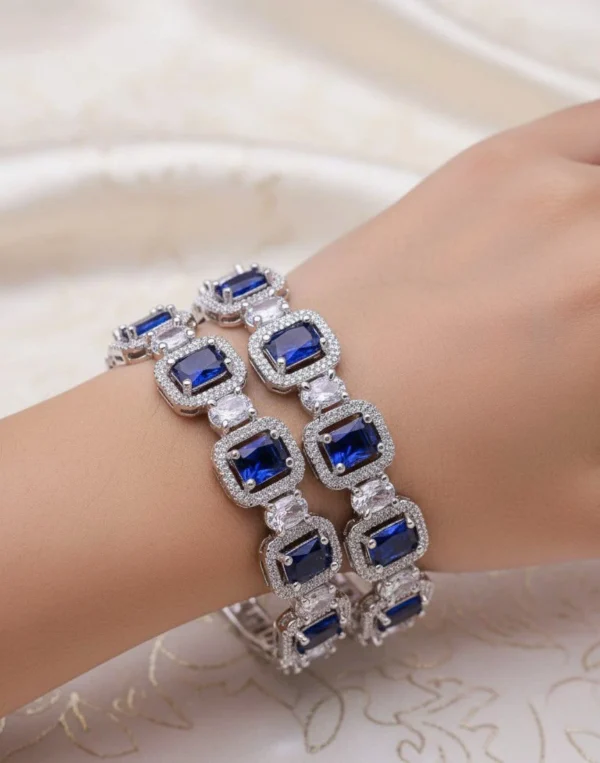Diana American Diamond Bangle - Blue