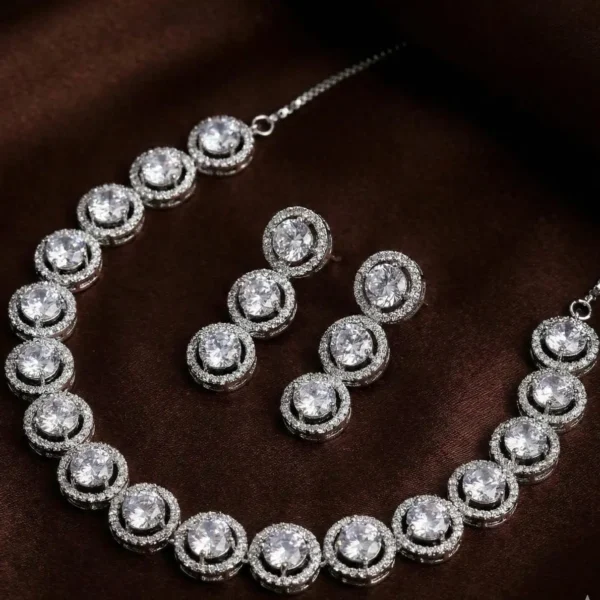 Lara Premium American Diamond Set - White