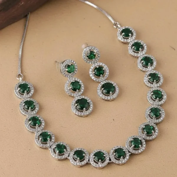 Lara Premium American Diamond Set - Green