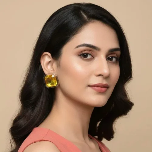 Lyle Premium Crystal Studs - Yellow