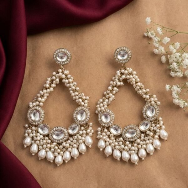 Shanaya 2.O Premium Statement Chandbali - White