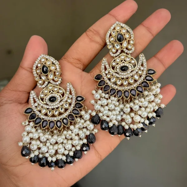 Shravani Premium Statement Chandbali - Black