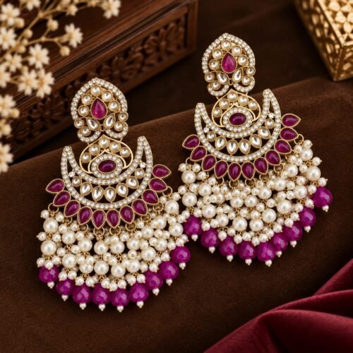 WhatsApp Image 2026-10-05 at 1.41.57 PM Shravani Premium Statement Chandbali - Violet