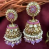 Najar Premium Polki Jhumka - Lavender