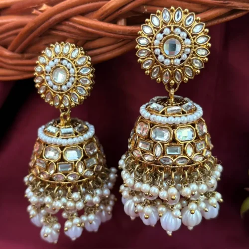 WhatsApp Image 2026-01-01 at 7.02.38 PM (1) Najar Premium Polki Jhumka - White