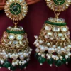 Najar Premium Polki Jhumka - Green