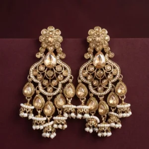 Mayal Premium Statement Reverse AD Earring - Gold