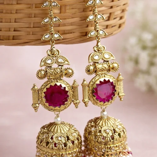 Shaira Premium Brass With Monalisa Stone - Vine