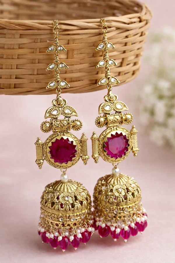 Shaira Premium Brass With Monalisa Stone - Vine