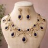 Anam American  Diamond  Necklace Set - Blue