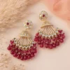 Moksh Sphere Pakistani Earring - Wine
