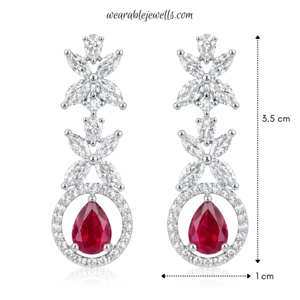Evelyn Premium American Diamond Set - Ruby