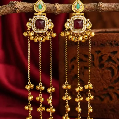 Ahnoor Premium Brass With Moissanite Stone - Multi