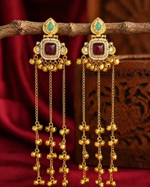 Ahnoor Premium Brass With Moissanite Stone - Multi