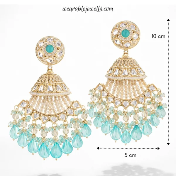 Moksh Sphere Pakistani Earring - Sky Blue