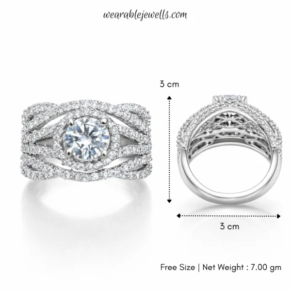 Elsa American Diamond Ring - Free Size