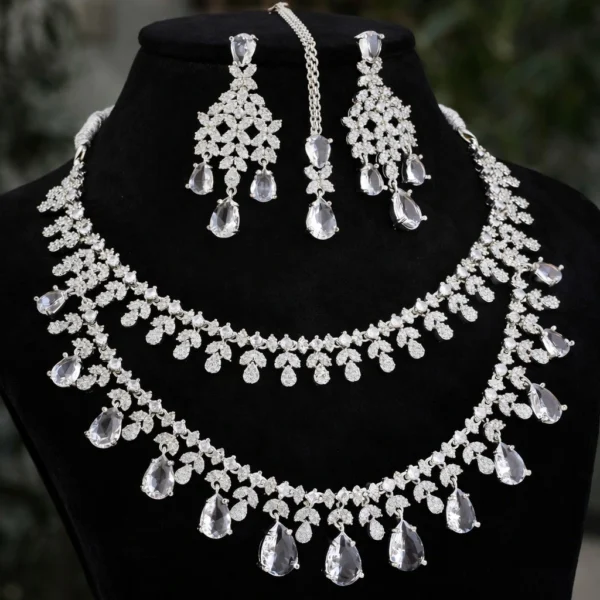 Tara Sutaria Premium American Diamond Set - White
